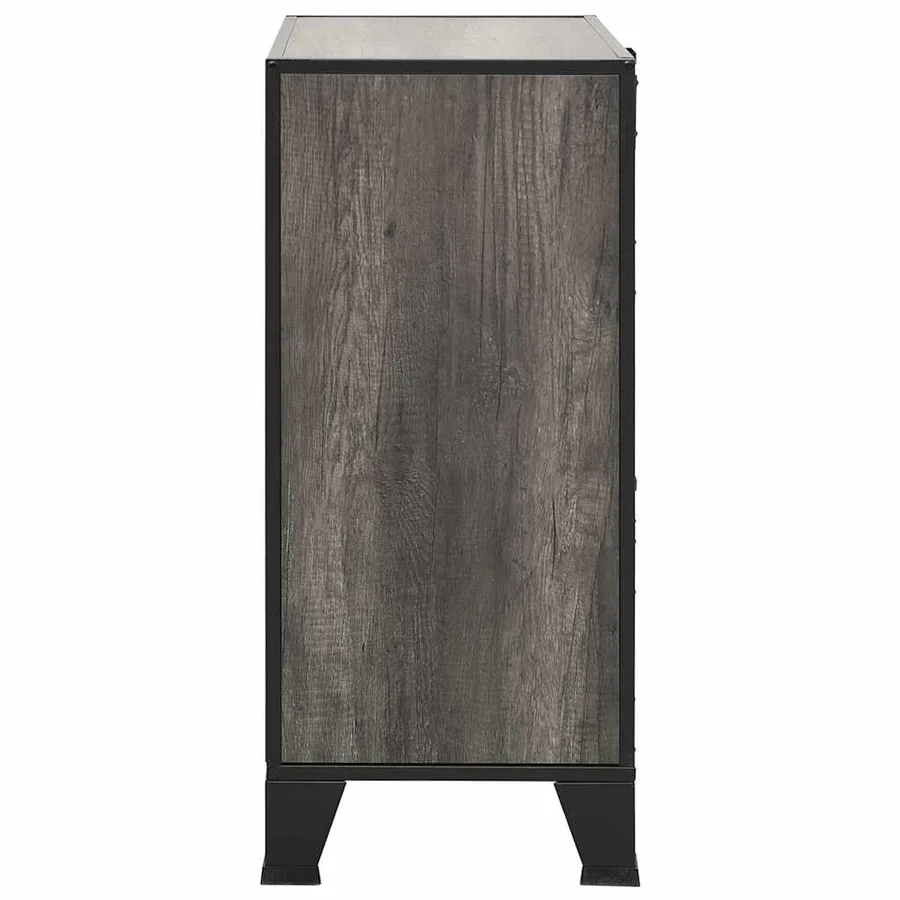Armoires de rangement 2 pcs Gris 72x36x82 cm Métal et MDF - 5