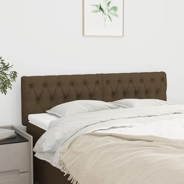 Têtes de lit Marron foncé 144 x 7 x 78/88 cm Tissu