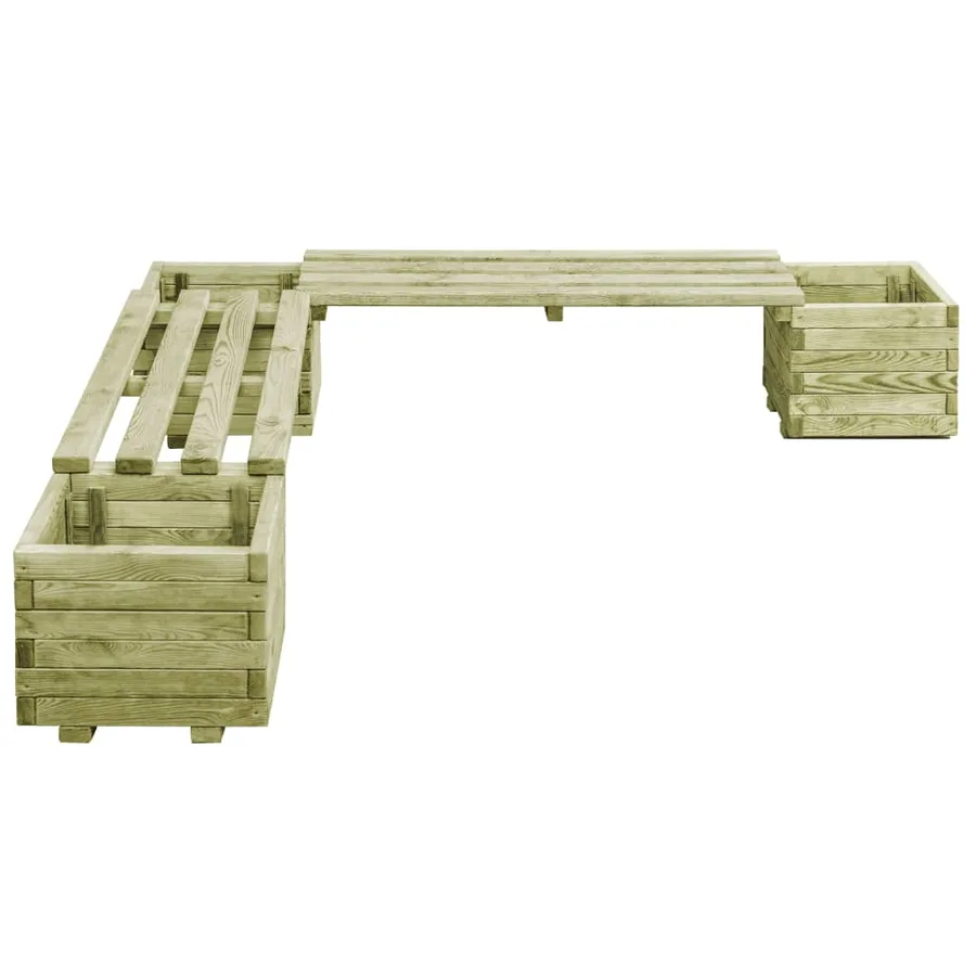 Banc de jardin à jardinières Bois de pin imprégné - 2