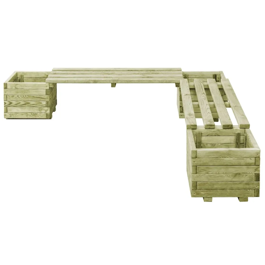 Banc de jardin à jardinières Bois de pin imprégné - 3