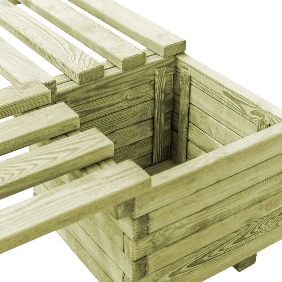 Banc de jardin à jardinières Bois de pin imprégné - 5