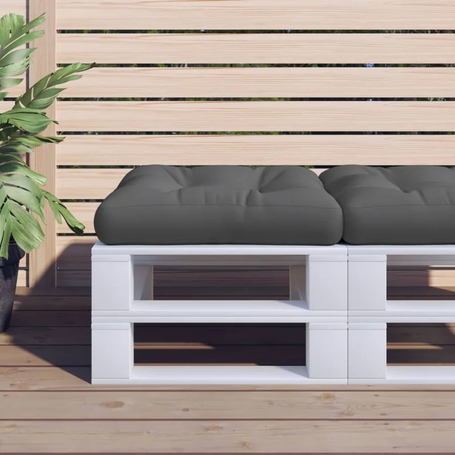 Coussin de palette anthracite 60x60x12 cm tissu