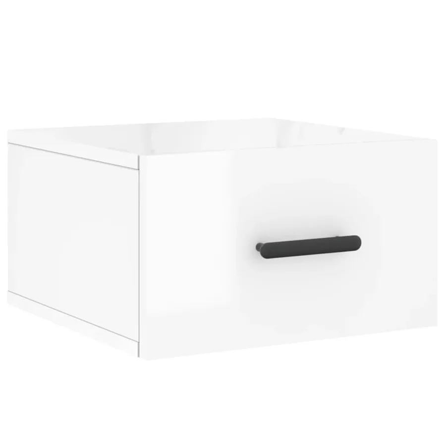 Tables de chevet murales 2 pcs blanc brillant 35x35x20 cm - 5