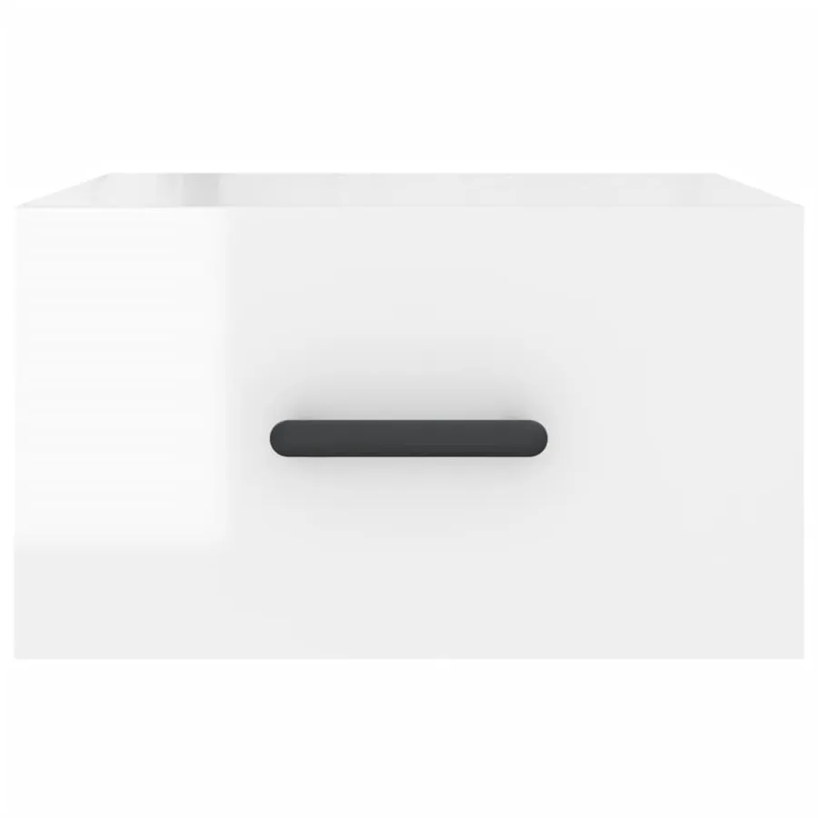 Tables de chevet murales 2 pcs blanc brillant 35x35x20 cm - 6