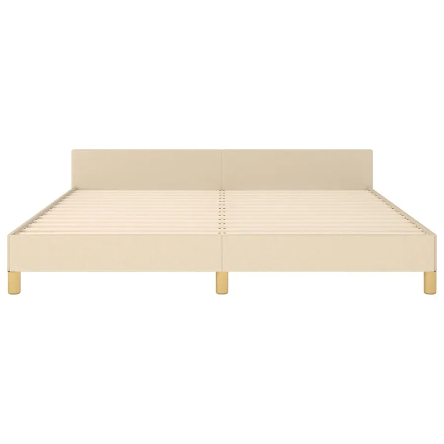 Cadre de lit sans matelas crème 160x200 cm tissu - 6