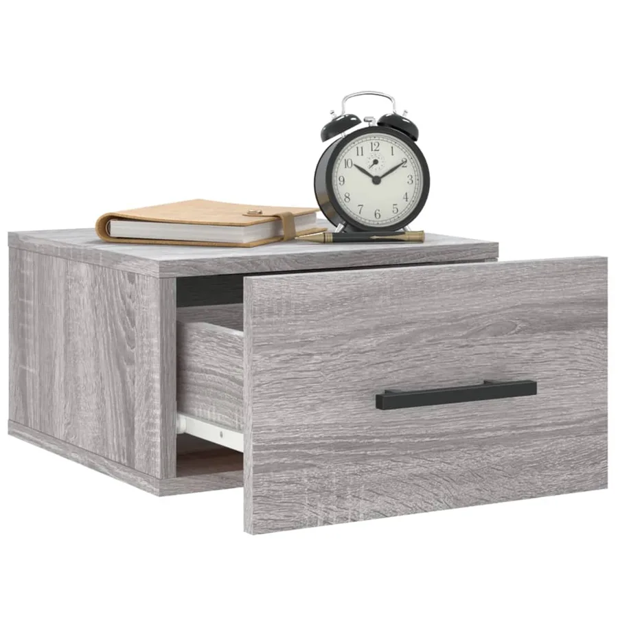 Tables de chevet murales 2 pcs sonoma gris 35x35x20 cm - 11