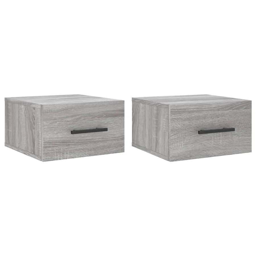 Tables de chevet murales 2 pcs sonoma gris 35x35x20 cm - 2