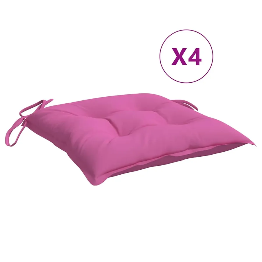 Coussins de chaise lot de 4 rose 50x50x7 cm tissu oxford - 2