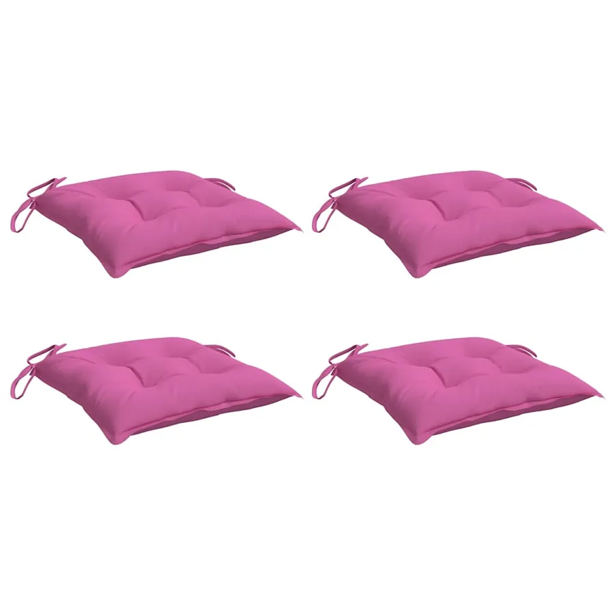 Coussins de chaise lot de 4 rose 50x50x7 cm tissu oxford - 3