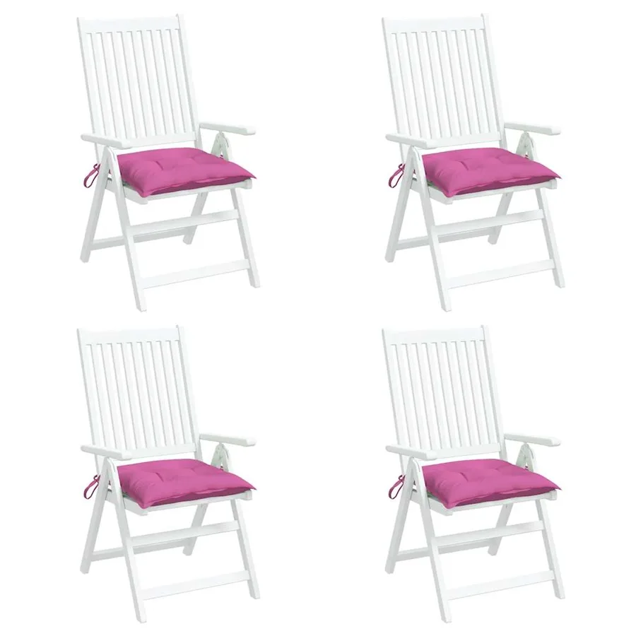 Coussins de chaise lot de 4 rose 50x50x7 cm tissu oxford - 4