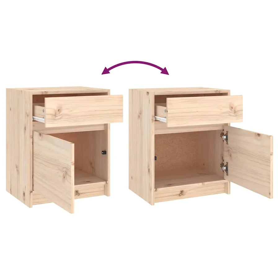 Table de chevet 40x31x50 cm bois de pin massif - 9