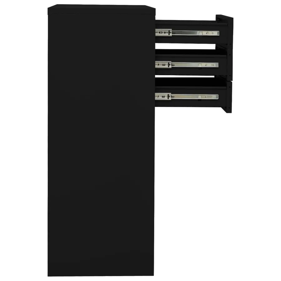 Armoire de bureau Noir 90x40x102 cm Acier - 4