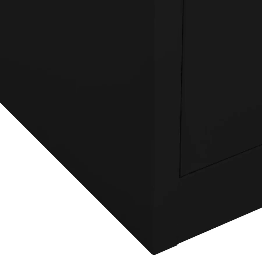 Armoire de bureau Noir 90x40x102 cm Acier - 9