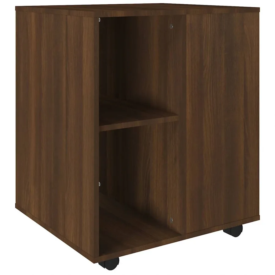 Armoire roulante Chêne marron 60x53x72 cm Bois d'ingénierie - 2