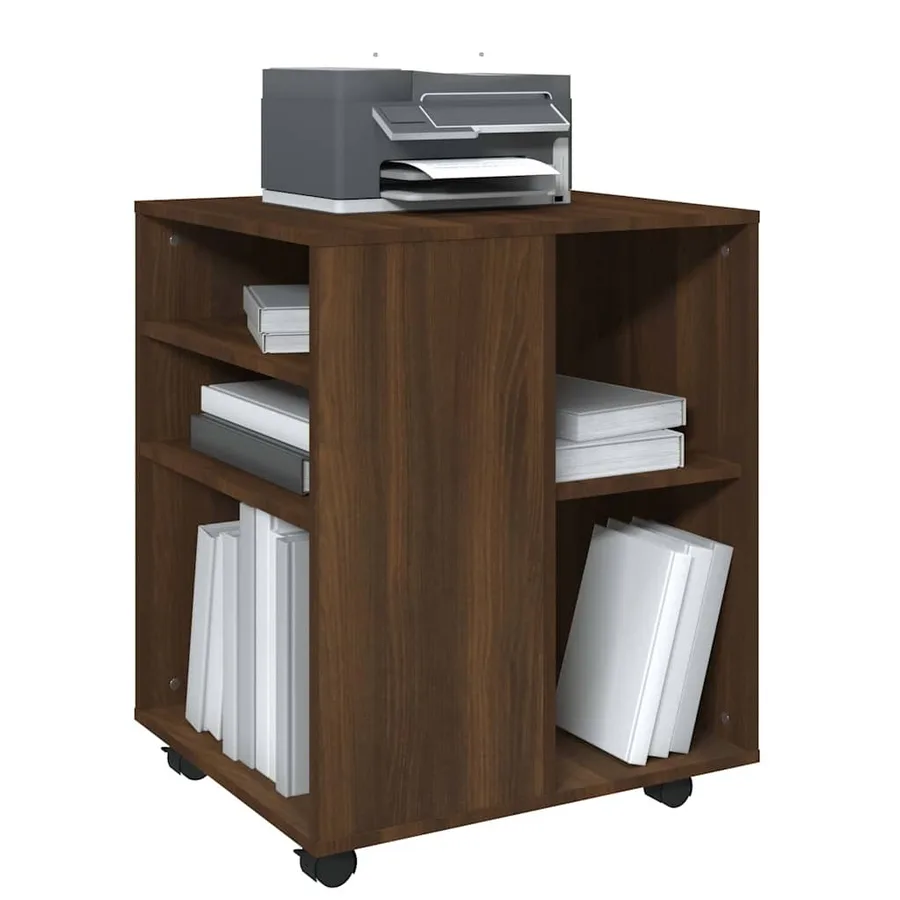 Armoire roulante Chêne marron 60x53x72 cm Bois d'ingénierie - 4