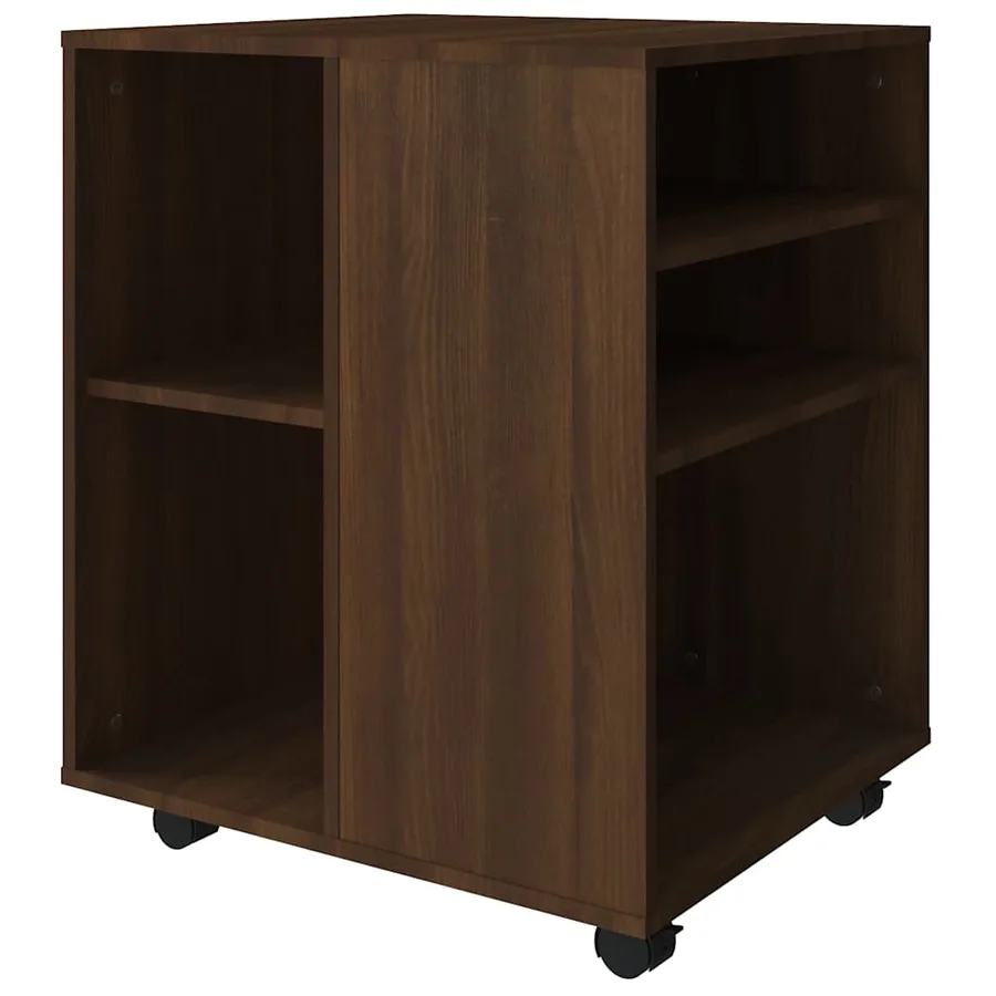 Armoire roulante Chêne marron 60x53x72 cm Bois d'ingénierie - 6