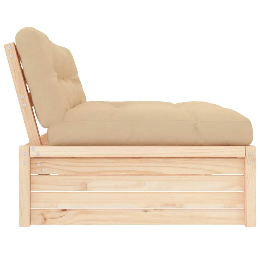 Canapé central 120x80 cm bois de pin massif - 5