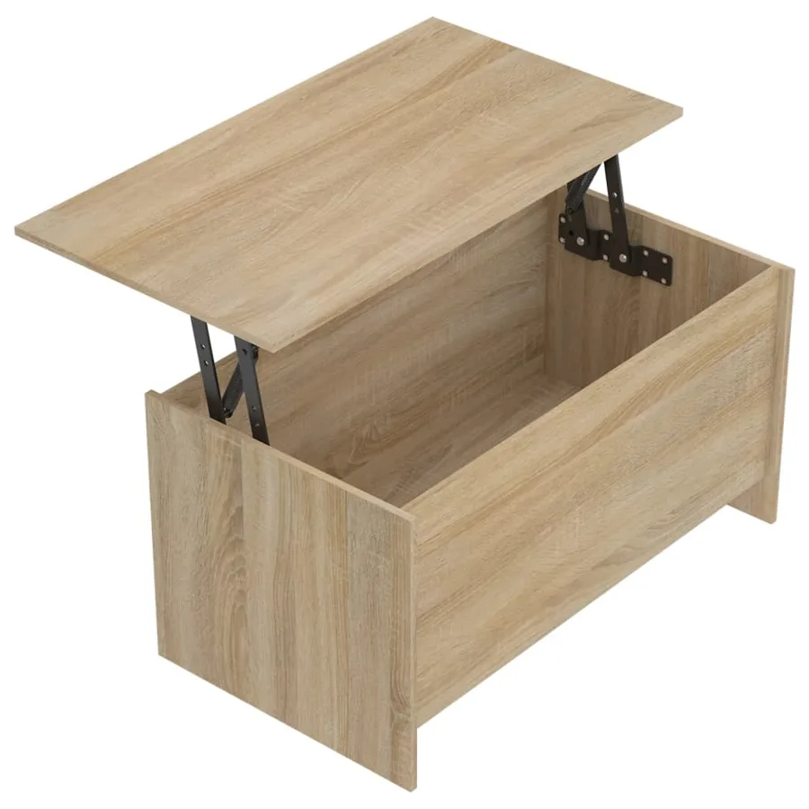 Table basse chêne sonoma 102x55,5x52,5 cm bois d'ingénierie - 6