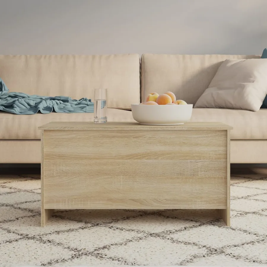 Table basse chêne sonoma 102x55,5x52,5 cm bois d'ingénierie - 8