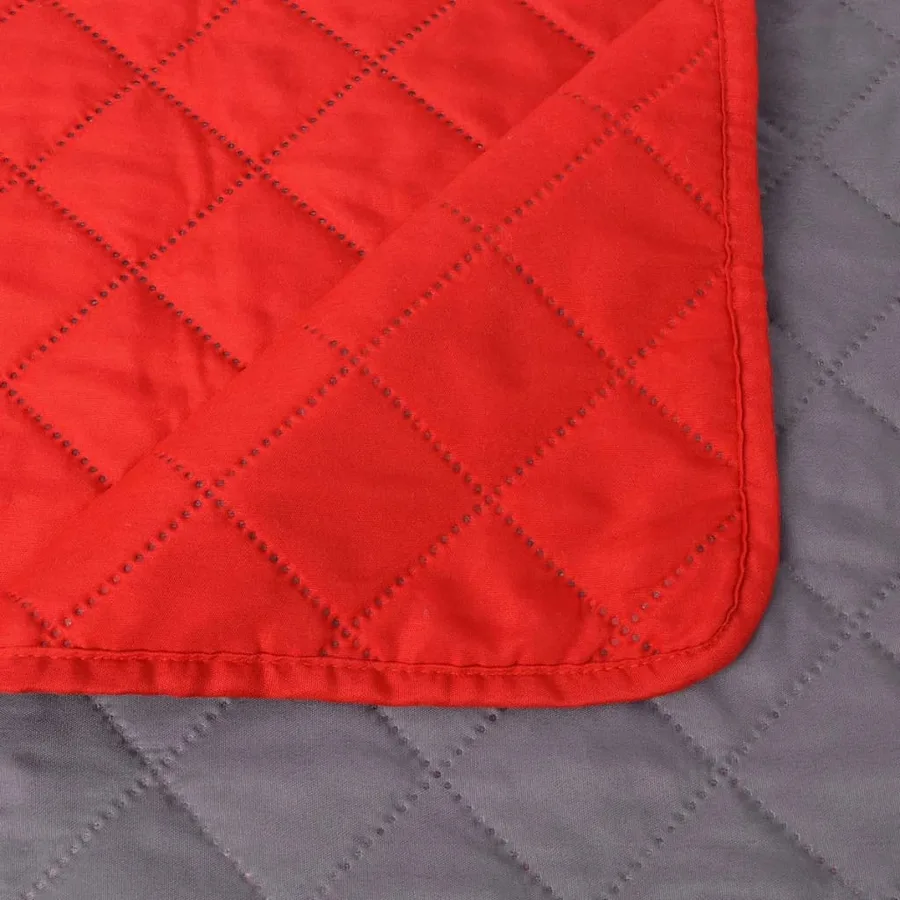 Couvre-lit matelassé double-face Rouge et gris 170x210 cm - 5