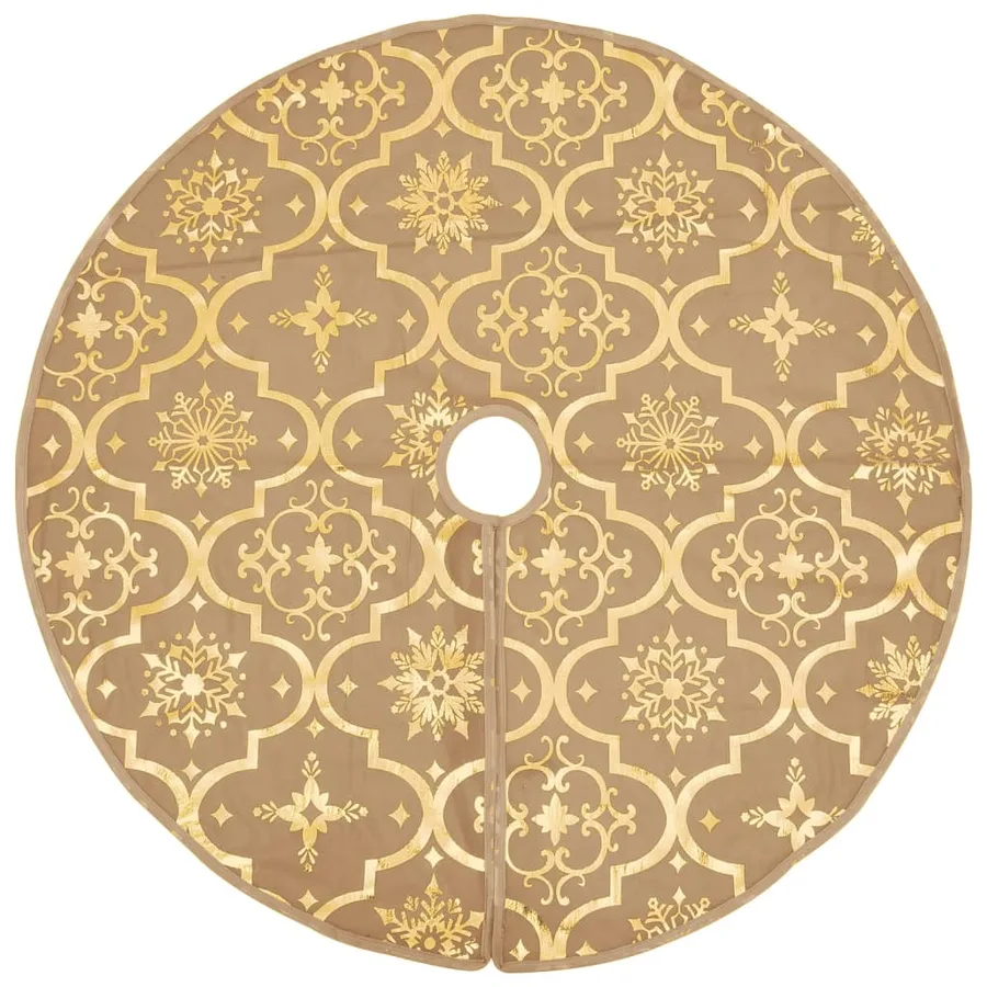 Jupe de sapin de Noël de luxe avec chaussette Jaune 90 cm Tissu - 3