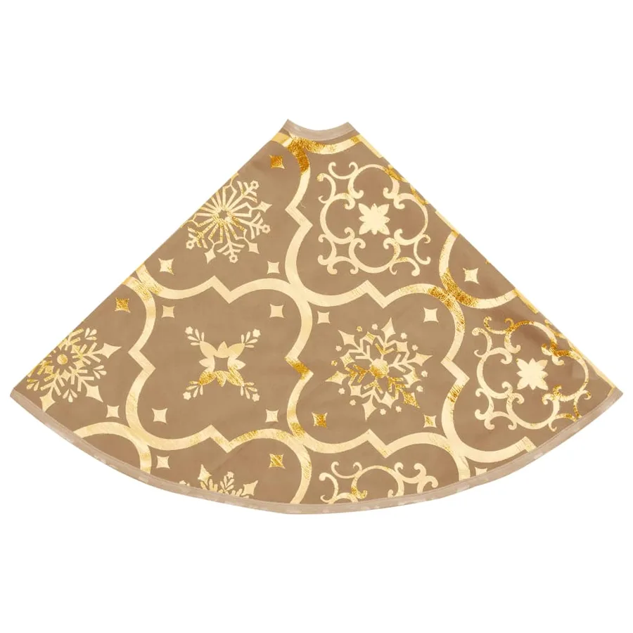 Jupe de sapin de Noël de luxe avec chaussette Jaune 90 cm Tissu - 5