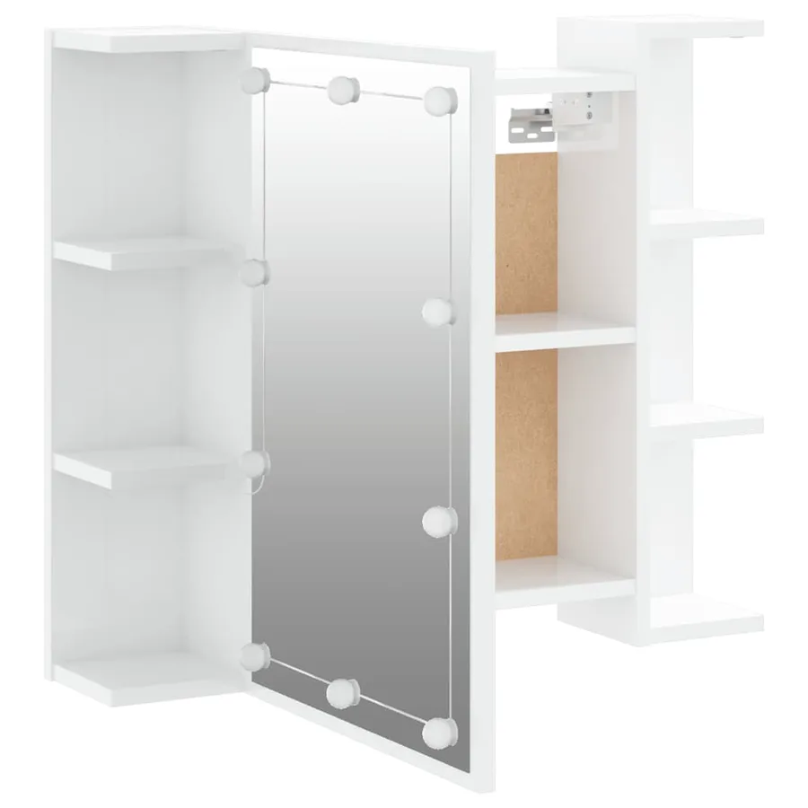 Armoire à miroir avec LED Blanc brillant 70x16,5x60 cm - 10