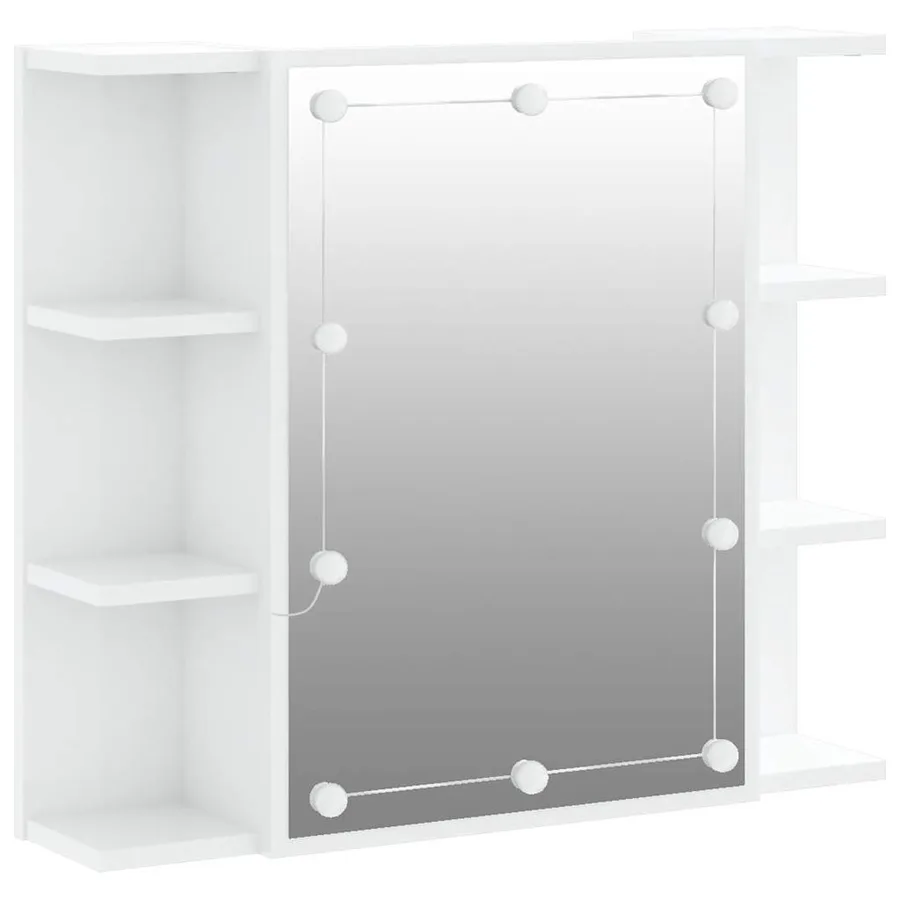 Armoire à miroir avec LED Blanc brillant 70x16,5x60 cm - 2