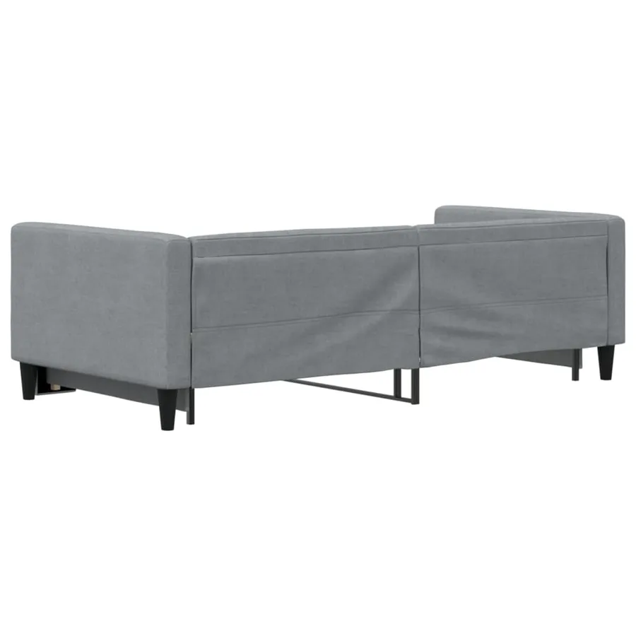 Lit de jour avec lit gigogne gris clair 90x190 cm tissu - 5
