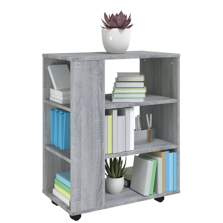 Armoire roulante Sonoma gris 60x35x75 cm Bois d'ingénierie - 5