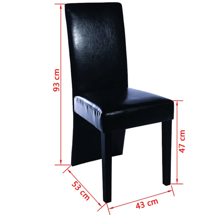 Chaises à manger lot de 2 noir similicuir - 5