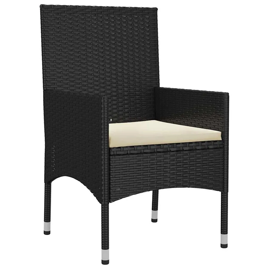 Salon de jardin 6 pcs avec coussins Noir Résine tressée - 10