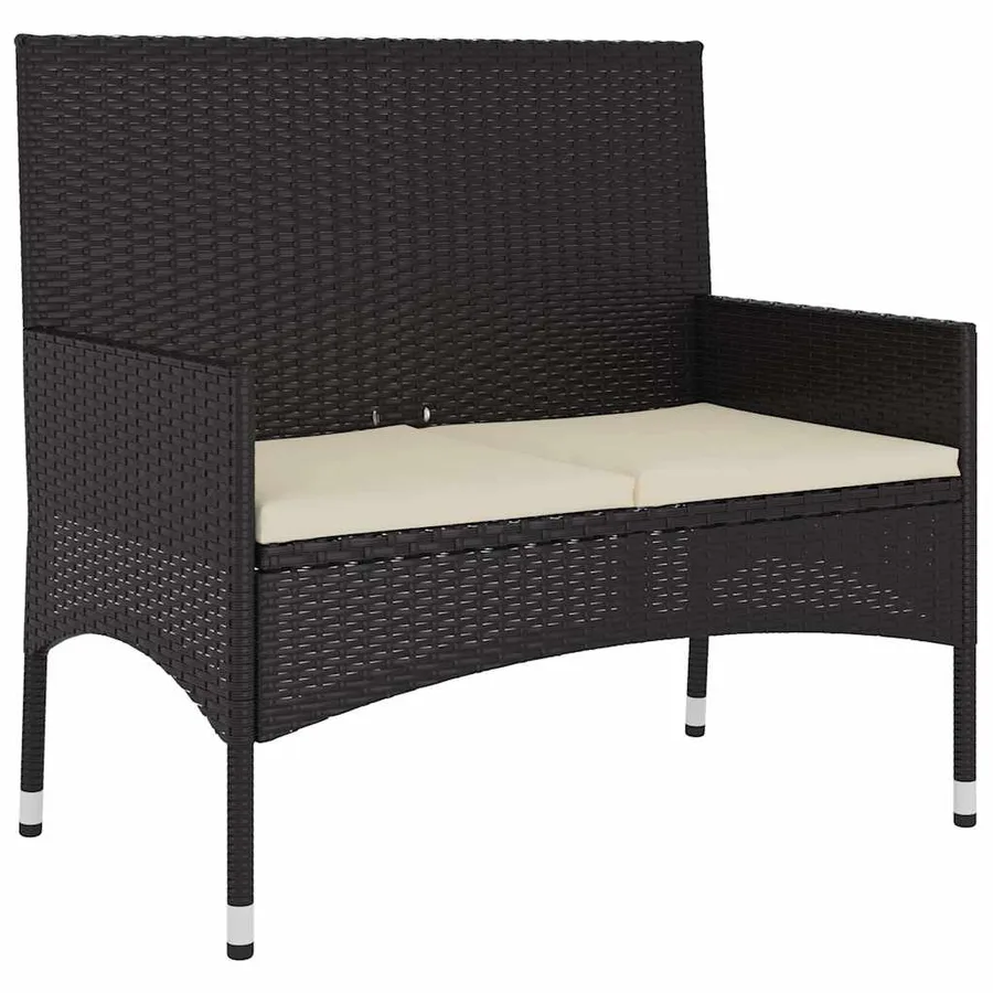 Salon de jardin 6 pcs avec coussins Noir Résine tressée - 11