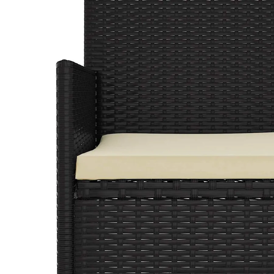 Salon de jardin 6 pcs avec coussins Noir Résine tressée - 12