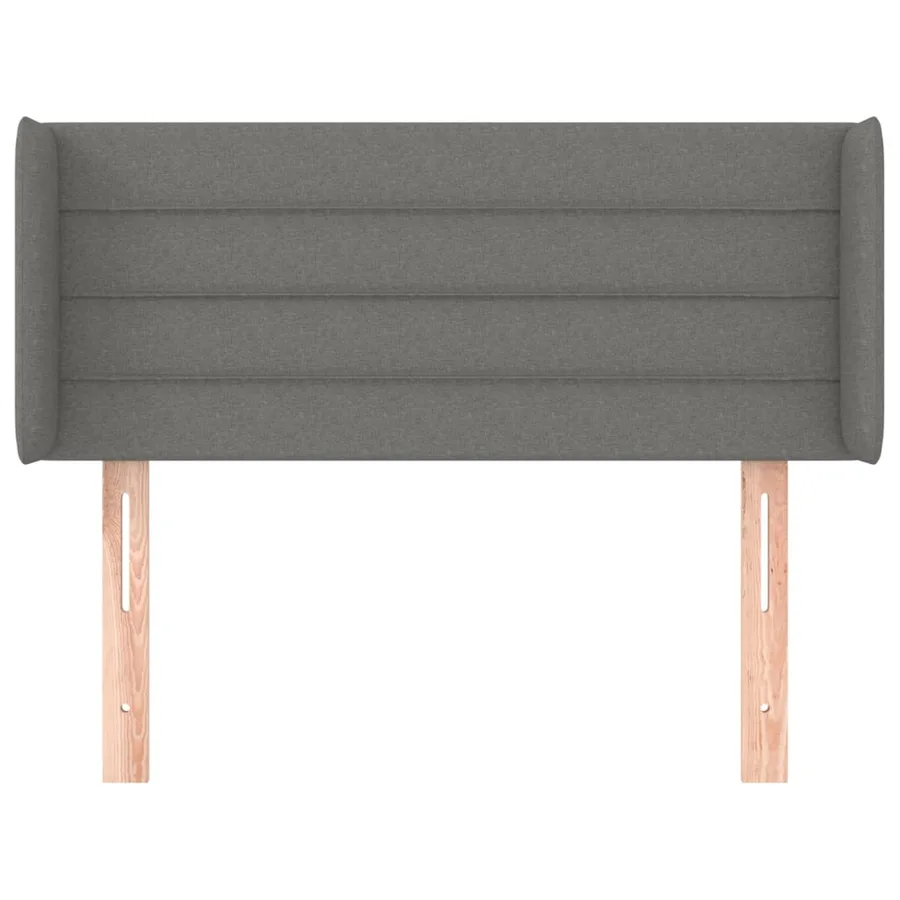 Tête de lit avec oreilles Gris foncé 103x16x78/88 cm Tissu - 3