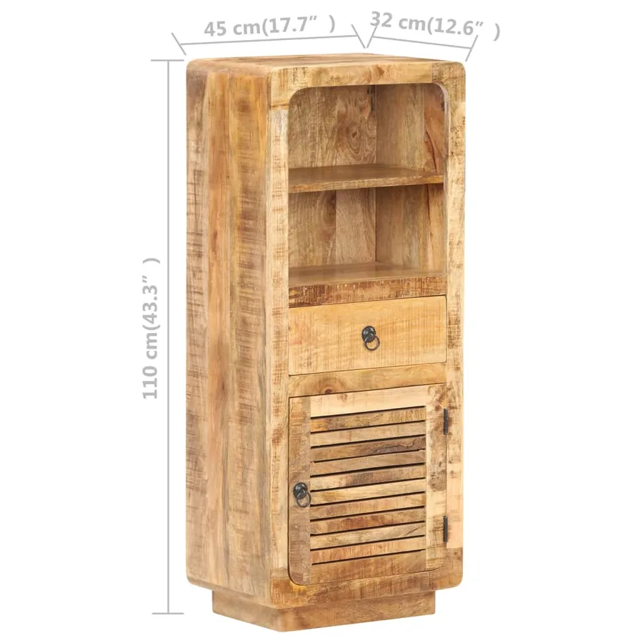 Buffet 45x32x110 cm Bois de manguier brut - 6