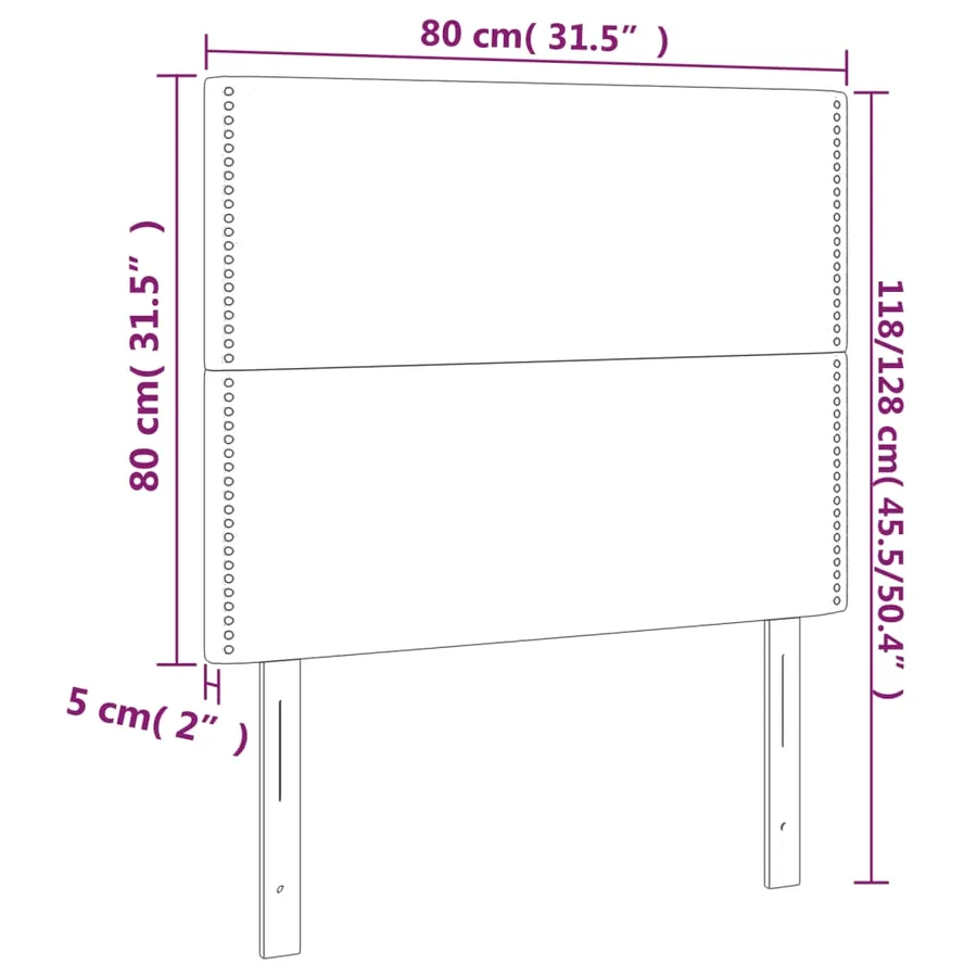 Tête de lit Gris foncé 80x5x118/128 cm Velours - 8