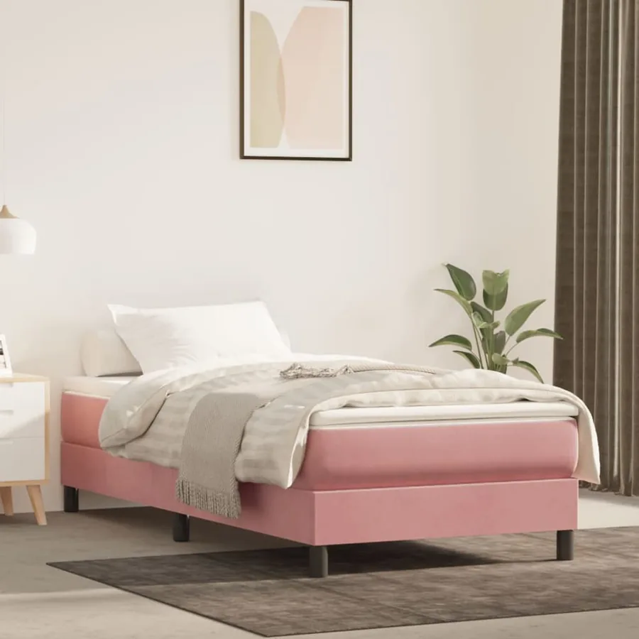 Matelas de lit à ressorts ensachés fermeté moyenne Rose 90x190x20 cm Velours