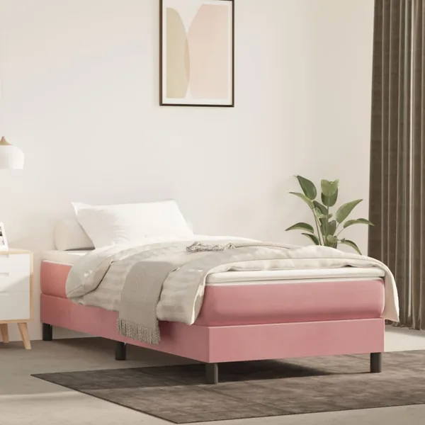 Matelas de lit à ressorts ensachés fermeté moyenne Rose 90x190x20 cm Velours