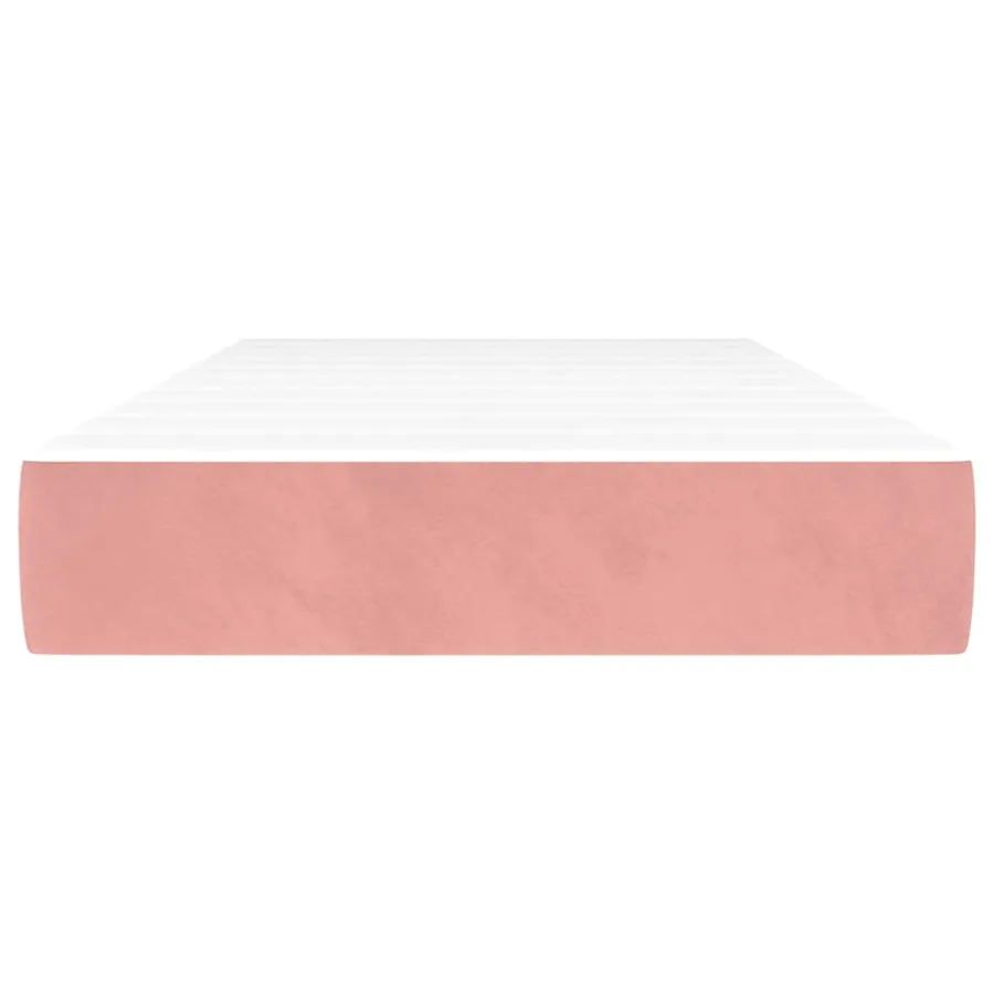 Matelas de lit à ressorts ensachés fermeté moyenne Rose 90x190x20 cm Velours - 3