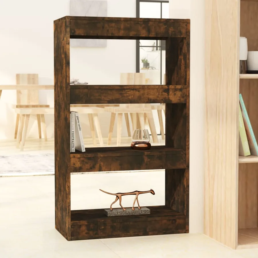 Bibliothèque/Séparateur de pièce Chêne fumé Bois d'ingénierie