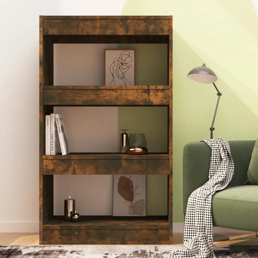 Bibliothèque/Séparateur de pièce Chêne fumé Bois d'ingénierie - 3
