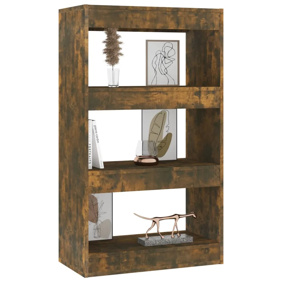Bibliothèque/Séparateur de pièce Chêne fumé Bois d'ingénierie - 4
