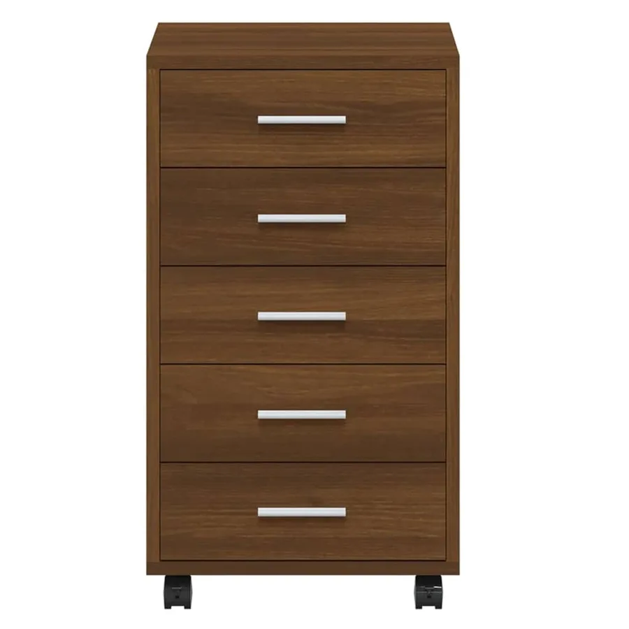 Armoire à tiroirs avec roulettes Chêne marron Bois d'ingénierie - 6