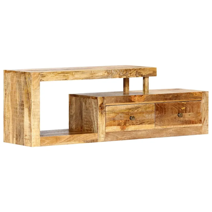 Meuble TV 120x30x40 cm Bois massif de manguier - 11