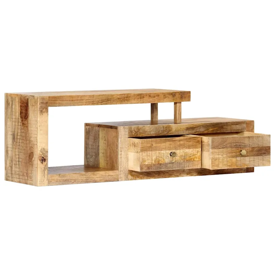 Meuble TV 120x30x40 cm Bois massif de manguier - 4