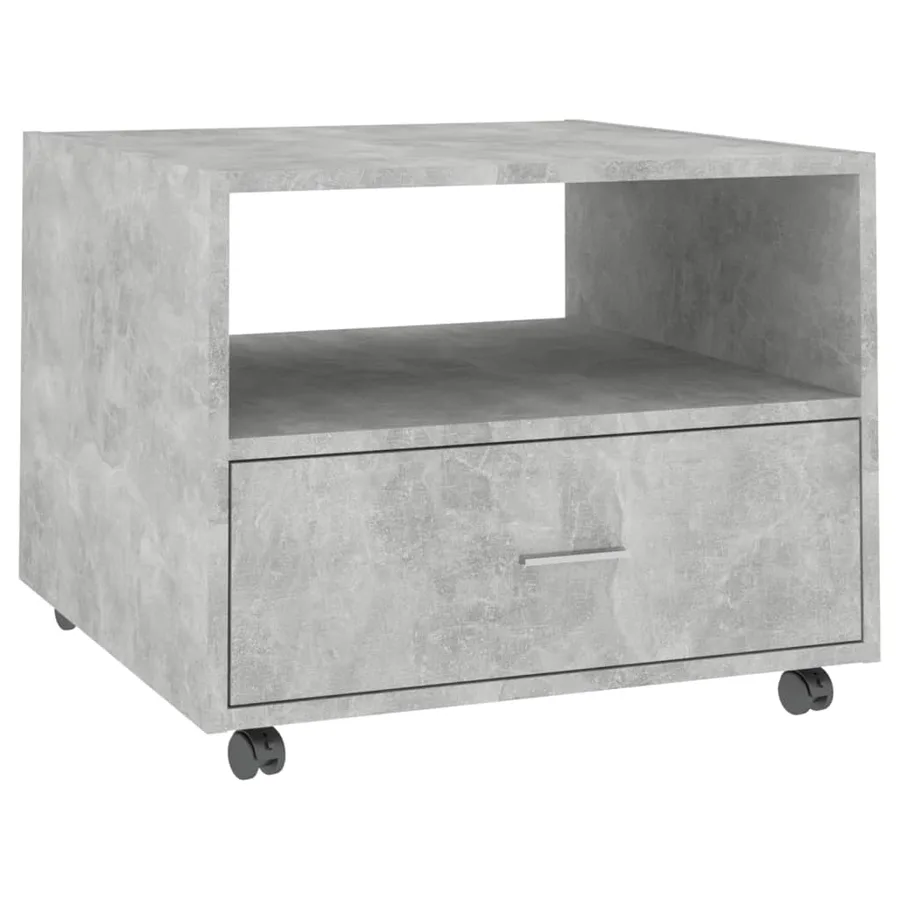 Table basse gris béton 55x55x40 cm bois d'ingénierie - 2