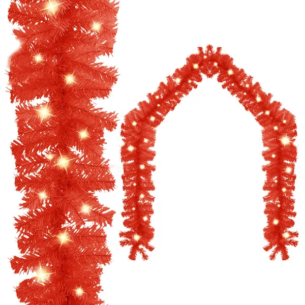 Guirlande de Noël avec lumières LED 5 m Rouge