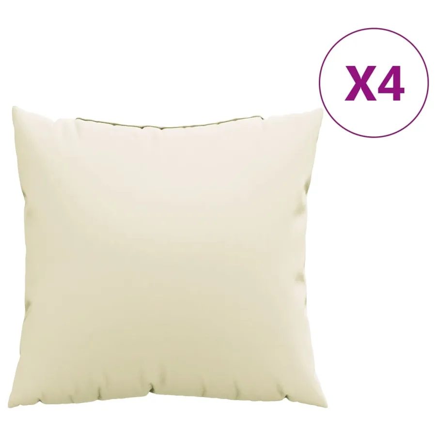 Coussins de canapé lot de 4 crème 50x50 cm tissu - 2
