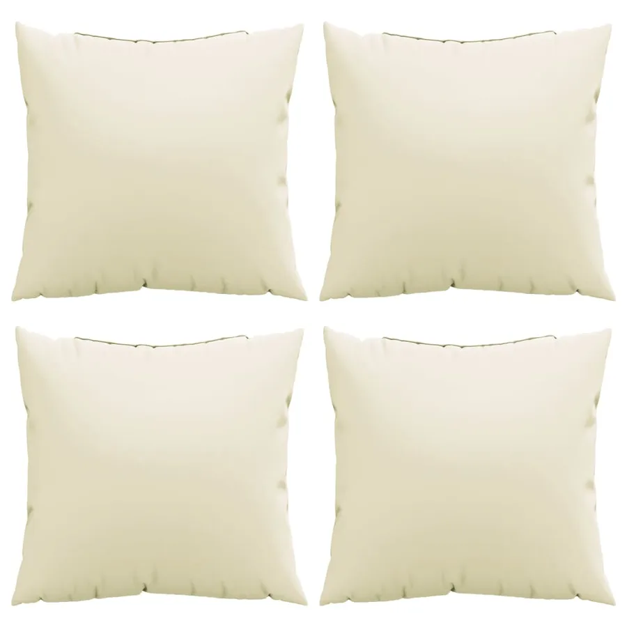 Coussins de canapé lot de 4 crème 50x50 cm tissu - 4